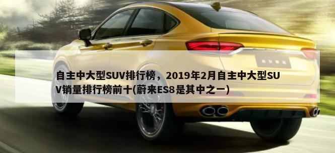 自主中大型SUV排行榜，2019年2月自主中大型SUV销量排行榜前十(蔚来ES8是其中之一)-第1张图片