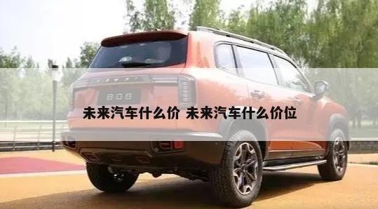 未来汽车什么价 未来汽车什么价位-第1张图片