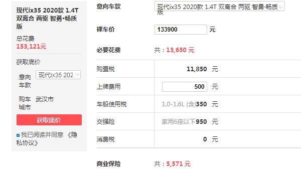 现代ix35裸车最低多少钱(北京现代ix35多少钱一辆)-第3张图片