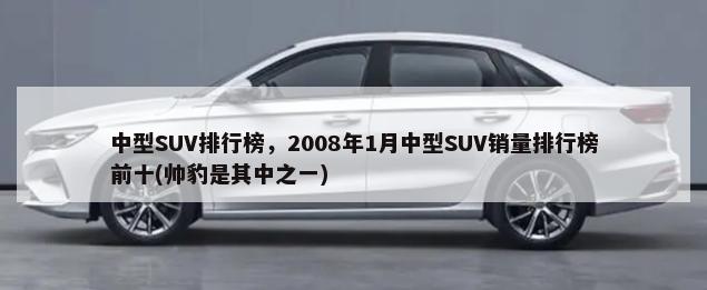 中型SUV排行榜，2008年1月中型SUV销量排行榜前十(帅豹是其中之一)-第1张图片
