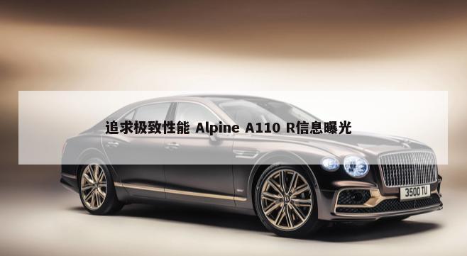 追求极致性能 Alpine A110 R信息曝光        -第1张图片