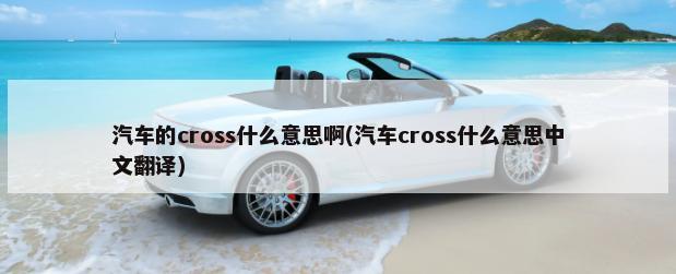 汽车的cross什么意思啊(汽车cross什么意思中文翻译)-第1张图片